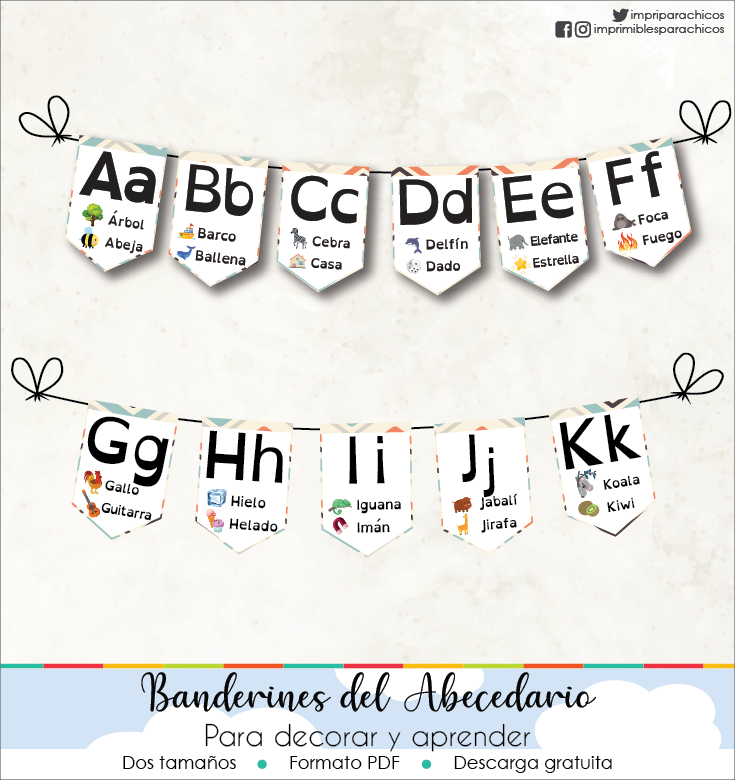 Banderines del abecedario